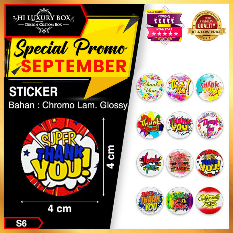 

Sticker Thank You | Sticker Ucapan | Laminating Glossy | 4x4