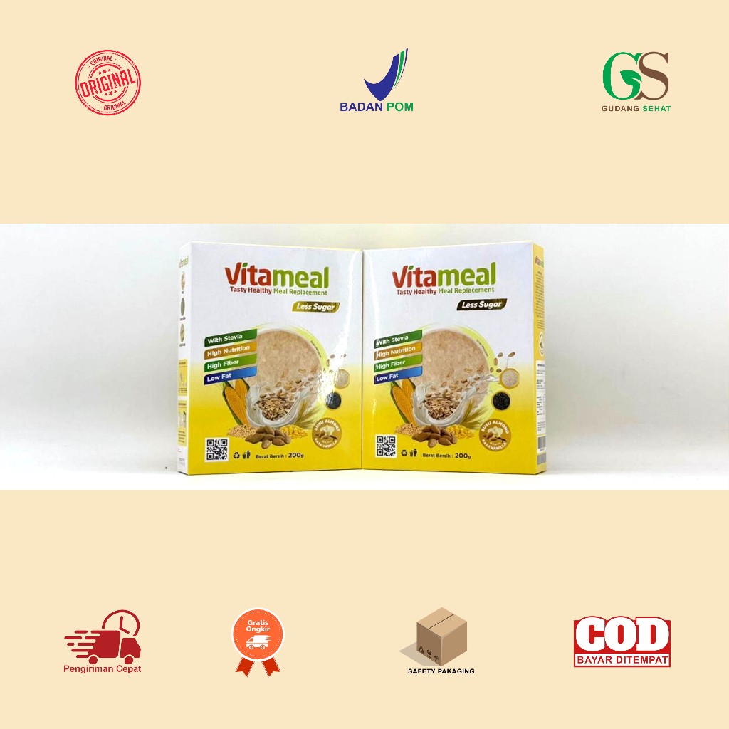 

Manado Vitameal Less Sugar 200 Gram Sereal Multigrain Bantu Turunkan Gula Darah Cegah Diabetes