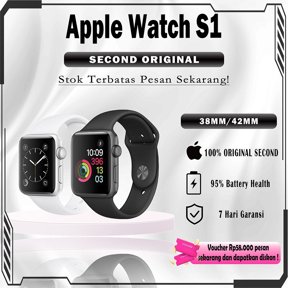 Apple Watch Series 1 38mm/42mm Smartwatch, Apple Watch S1 Jam Tangan Outdoor Pria ORIGINAL 100% Berg