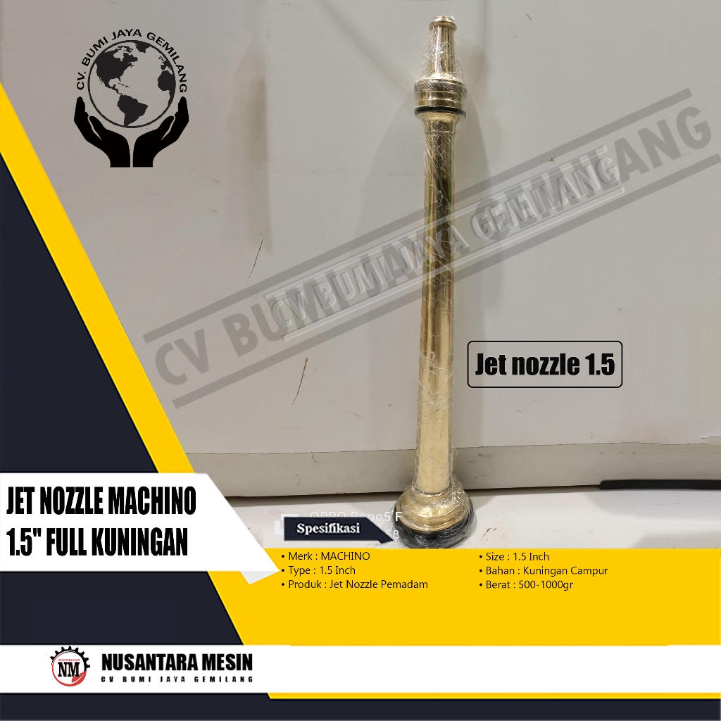 JET NOZZLE PEMADAM / JET NOZZLE MACHINO 1.5" FULL KUNINGAN