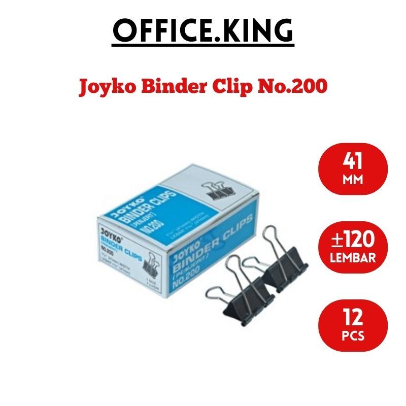 

BINDER CLIP NO.200 JOYKO PENJEPIT KERTAS