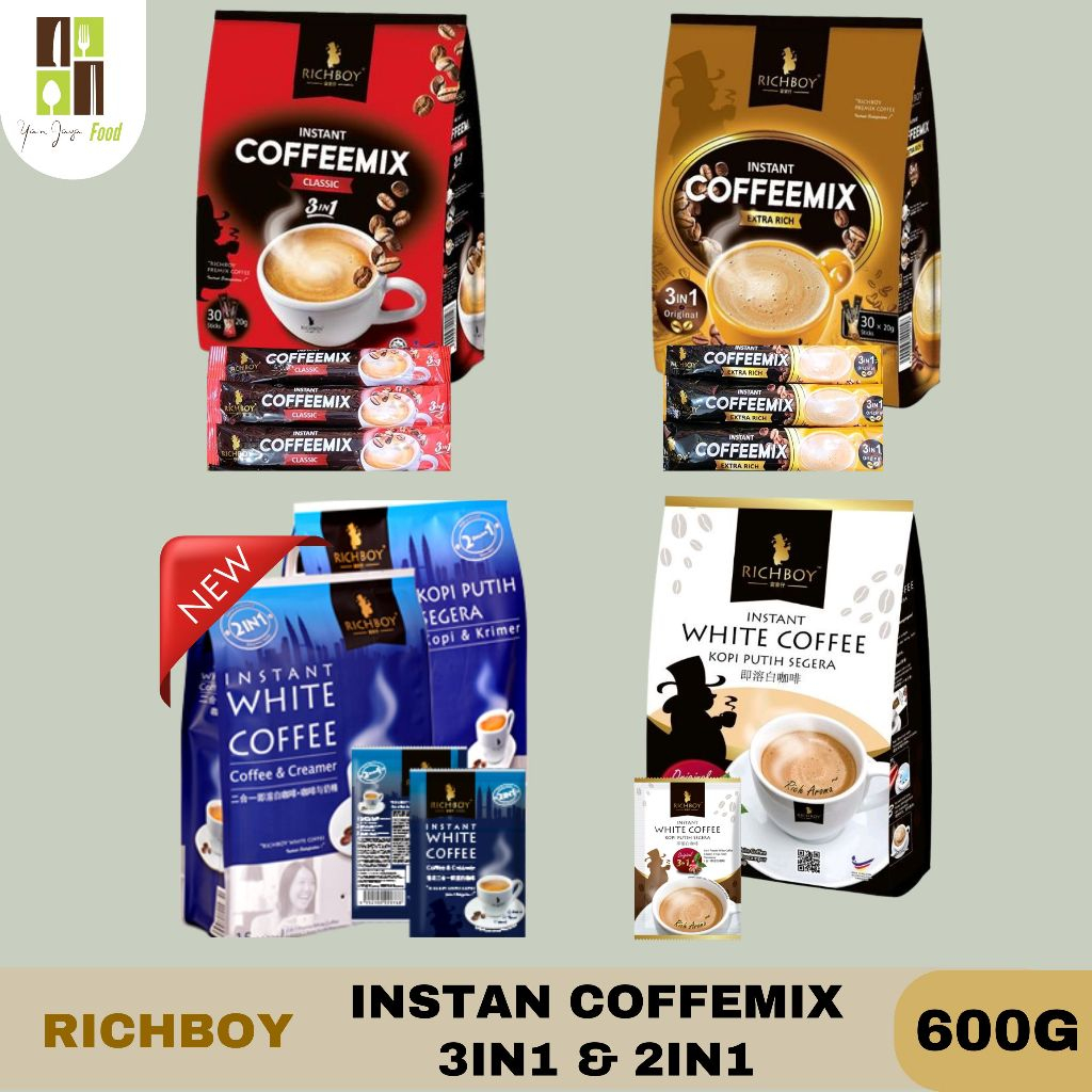

Richboy Coffemix 3 in 1 600g - 1 PACK / Classic / Extra Rich / White Coffe / Kopi Instan / Import Malaysia / Minuman Serbuk Kopi