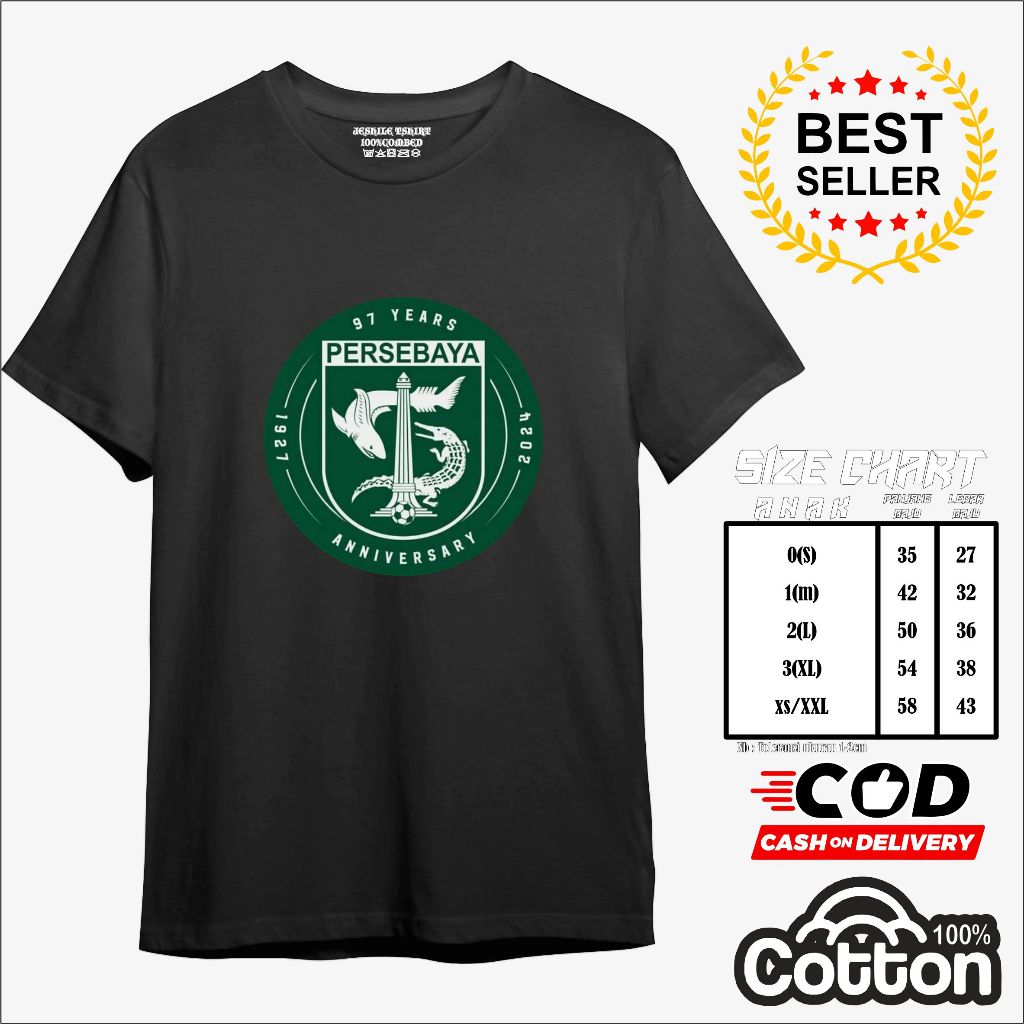 Kaos Persebaya Anniversary 97/ Kaos Distro Premium By Jeshile T-Shisrt