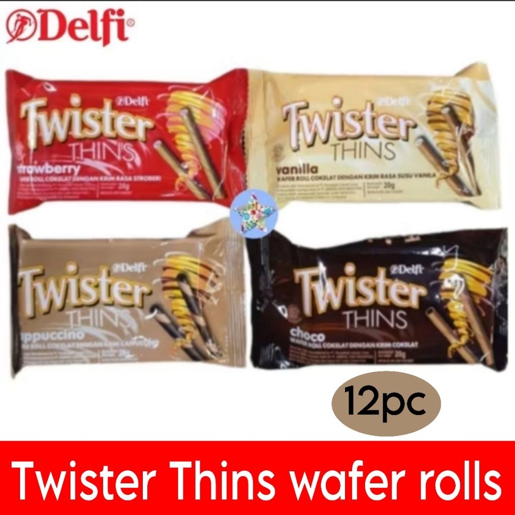 

Twister Thins wafer stik roll isi 12sachet
