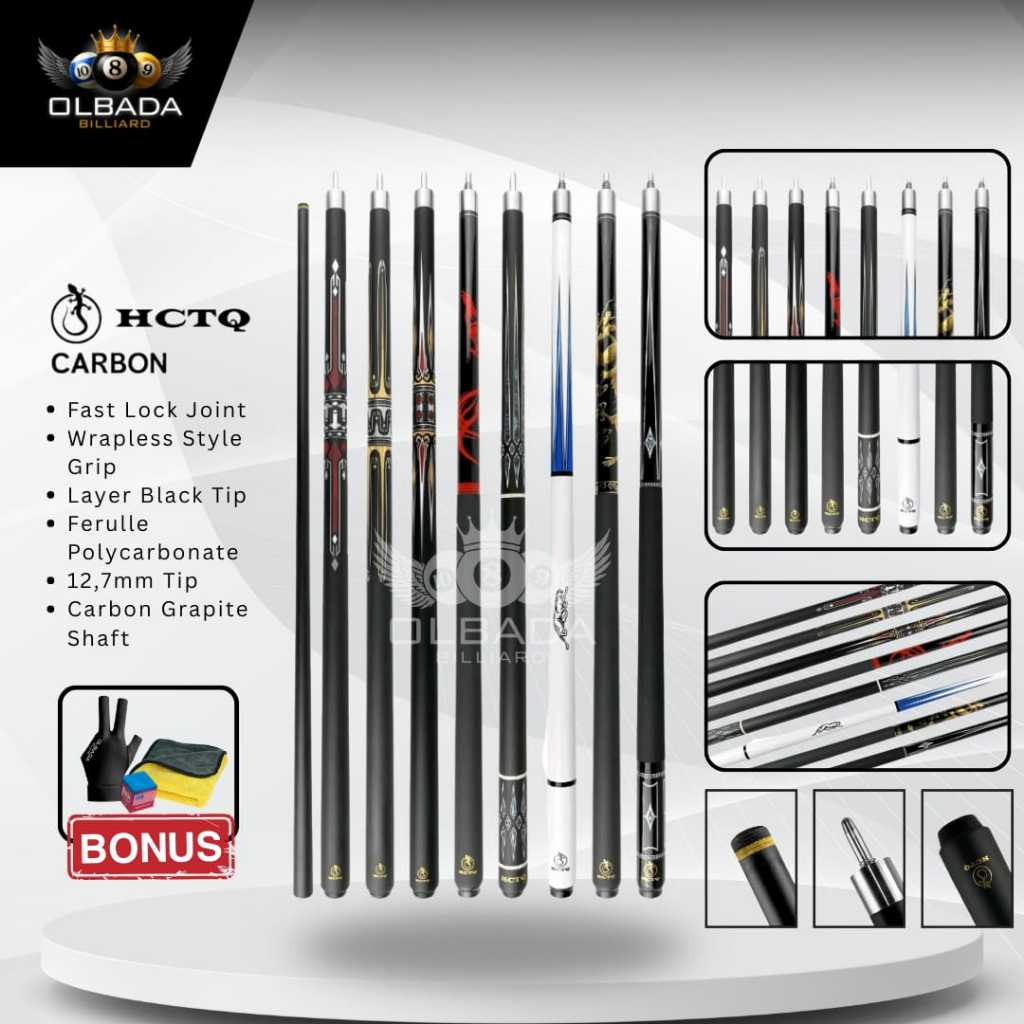 HCTQ Stick Billiard Carbon | Stick Play | Stik Billiard Karbon | Cue Billiard