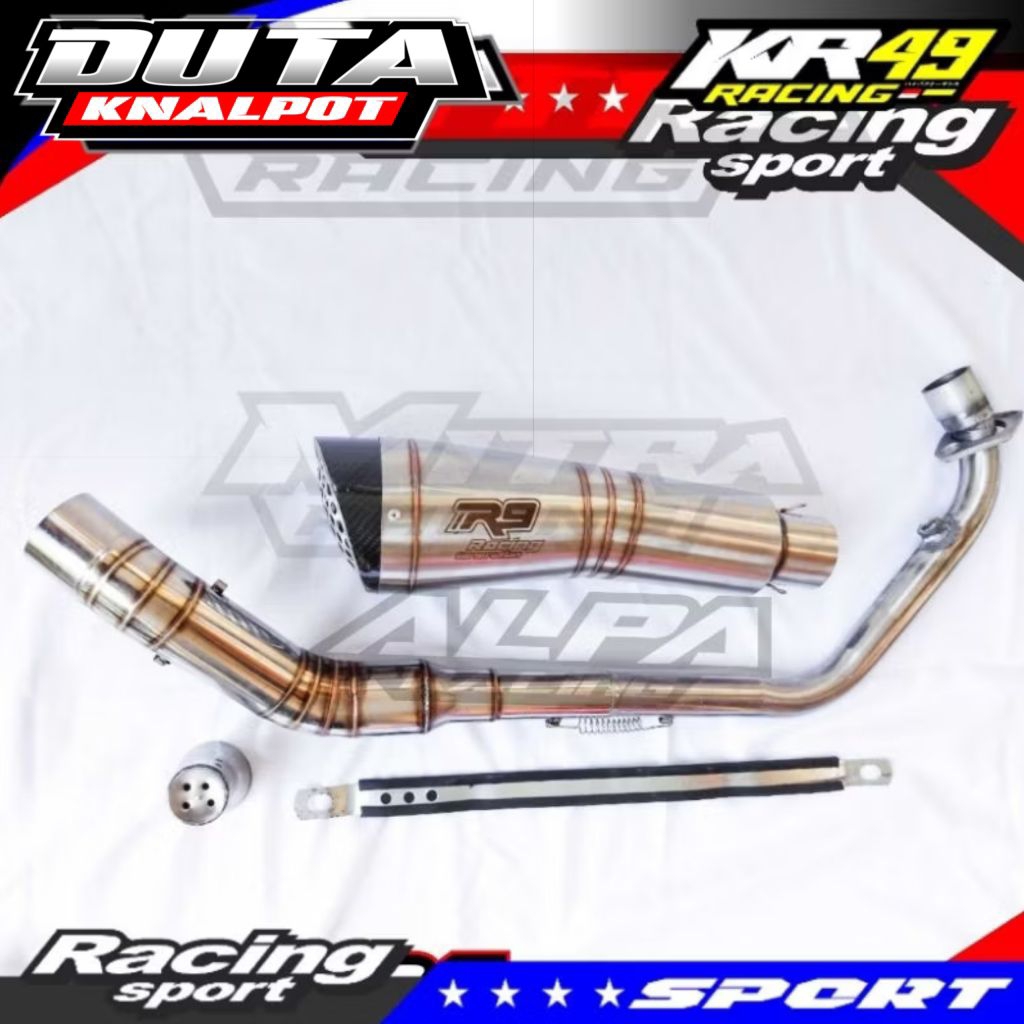 Knalpot R9h2 Laser Titan Bass Gahar Standar Racing Untuk Motor Sport Vixion R15v3 R15v2 Byson Sonic 