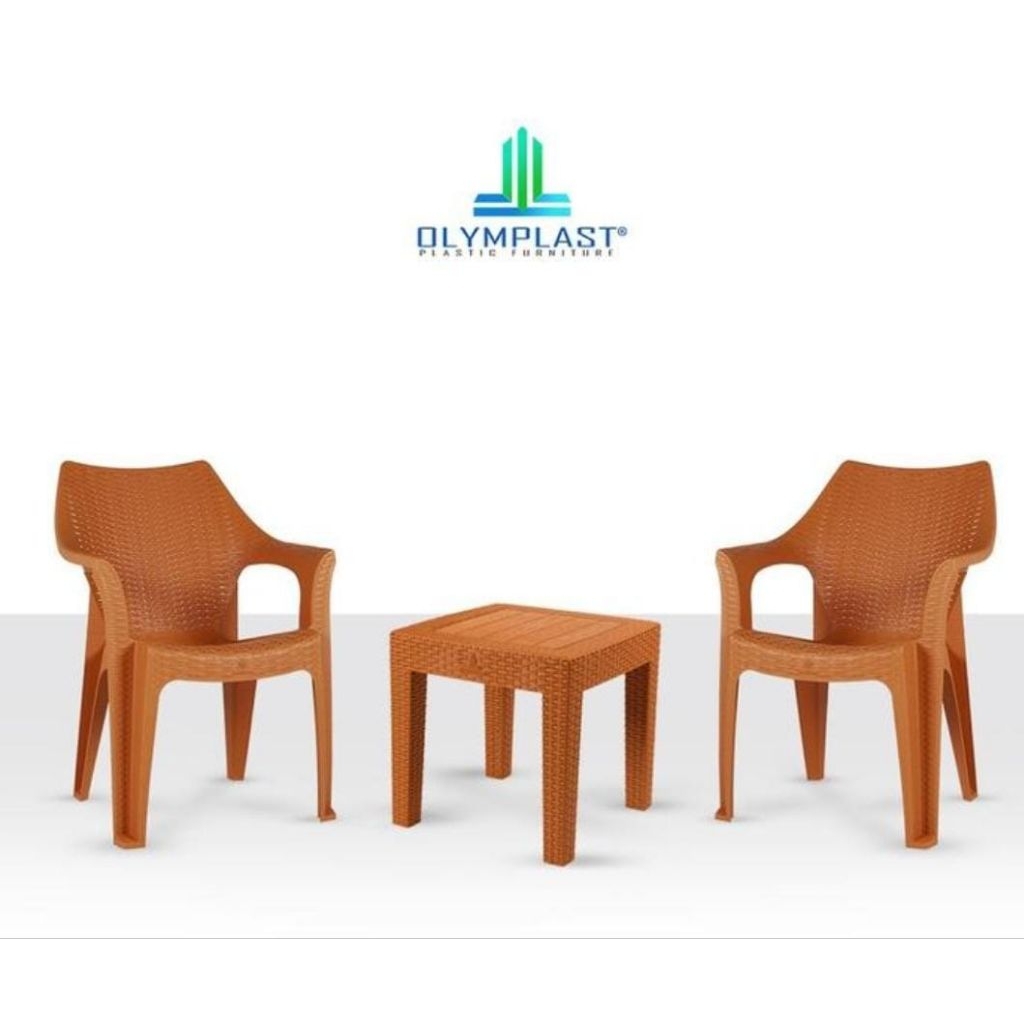 KURSI PLASTIK SET OLYMPLAST OL 508 MEJA OCT PENDEK SET KURSI 2KURSI +1MEJA MEJA KURSI OLYMPLAST