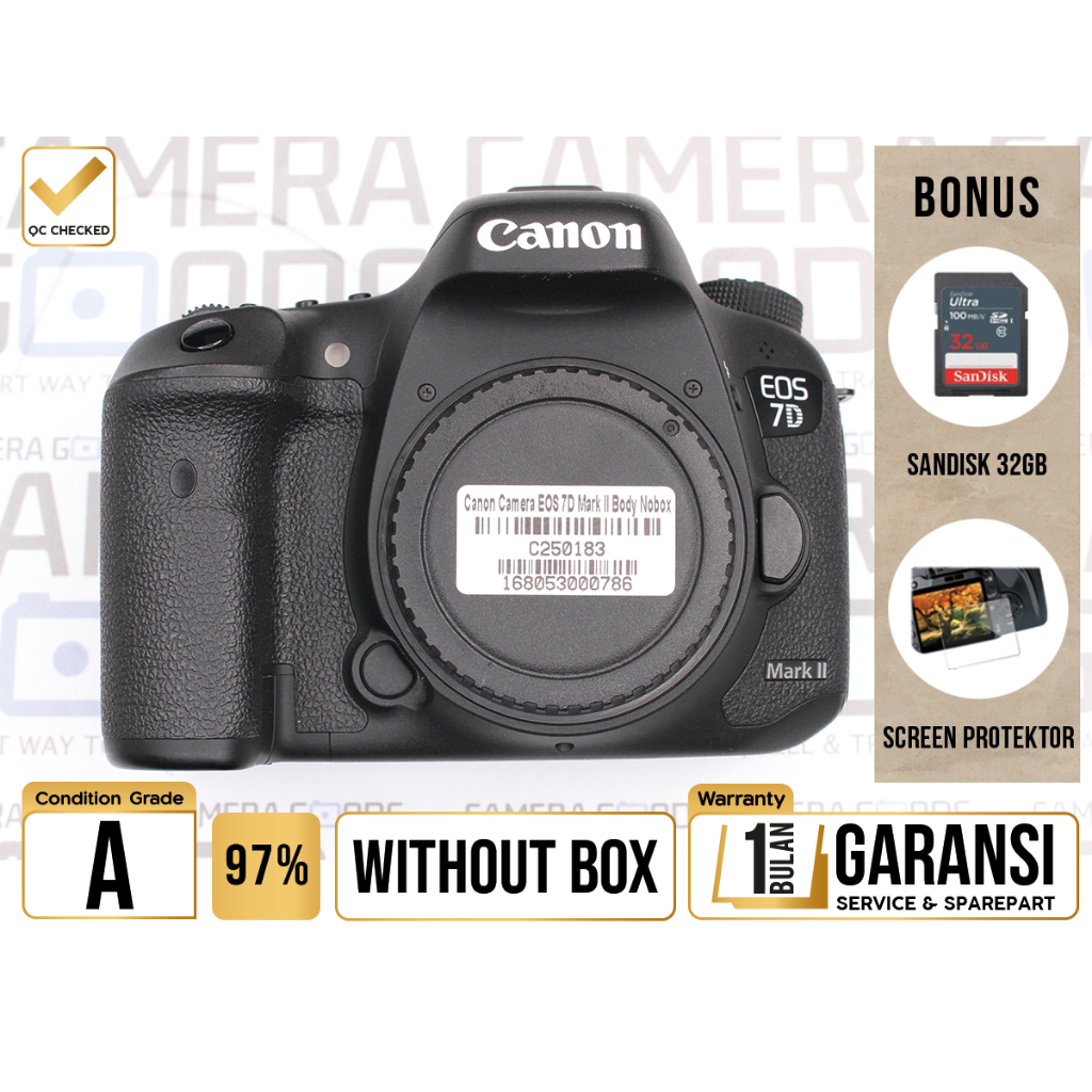 Kamera Canon EOS 7D II DSLR APSC Camera Body Only Second Bekas Grade A - 7DII 7D Mark 2 - C250183