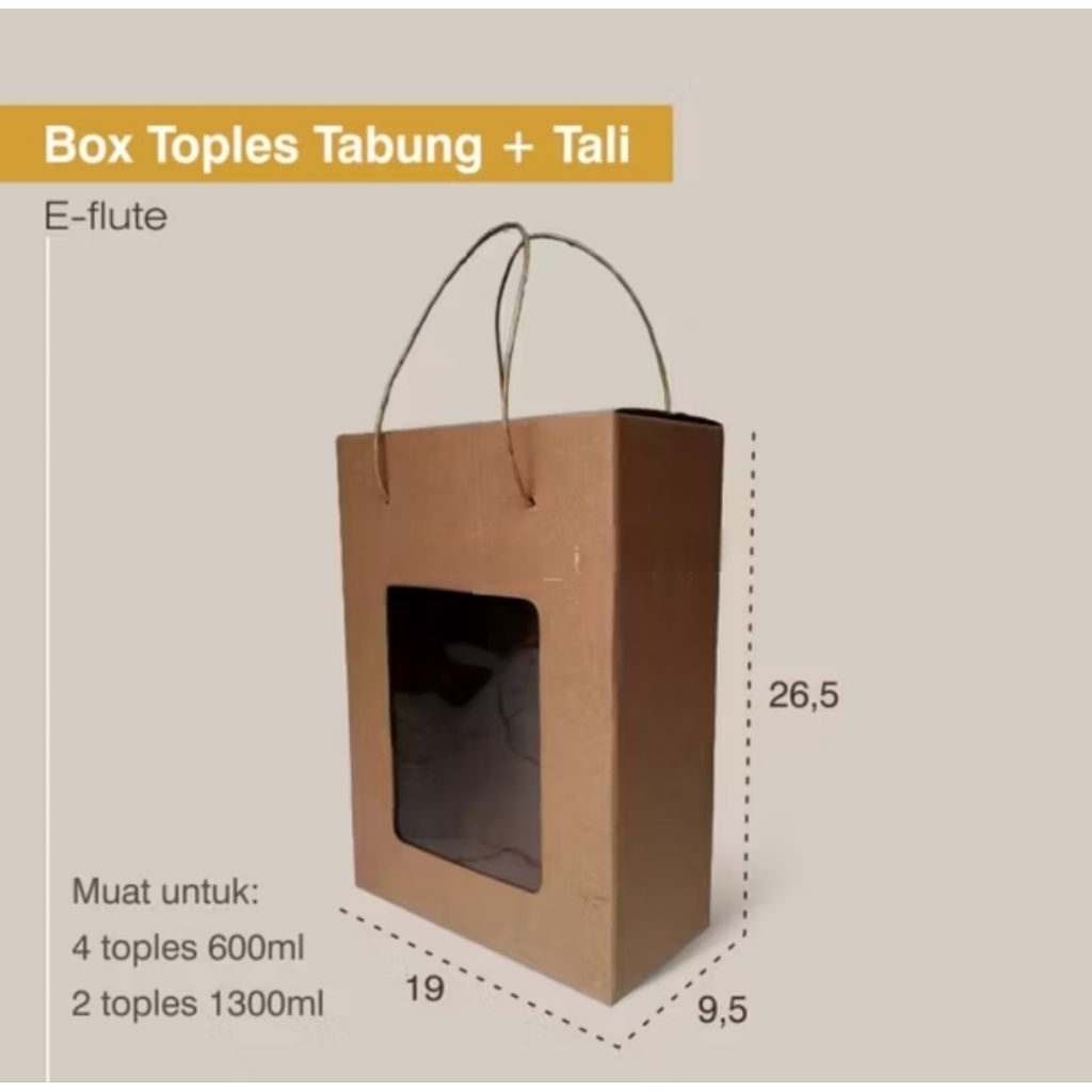 

Dus souvenir 19x9,5x26 / Gable box kraft / Box hampers / Dus souvenir jendela / dus kue / dus roti
