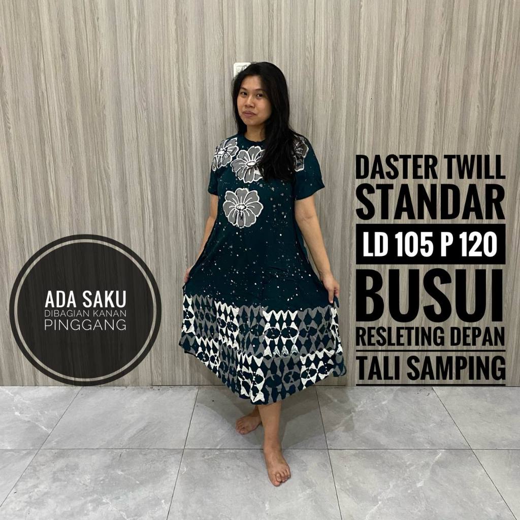 Daster Wanita Panjang Lengan Pendek Remaja Kekinian Busui Friendly Resleting Depan Twill Ori Pekalon