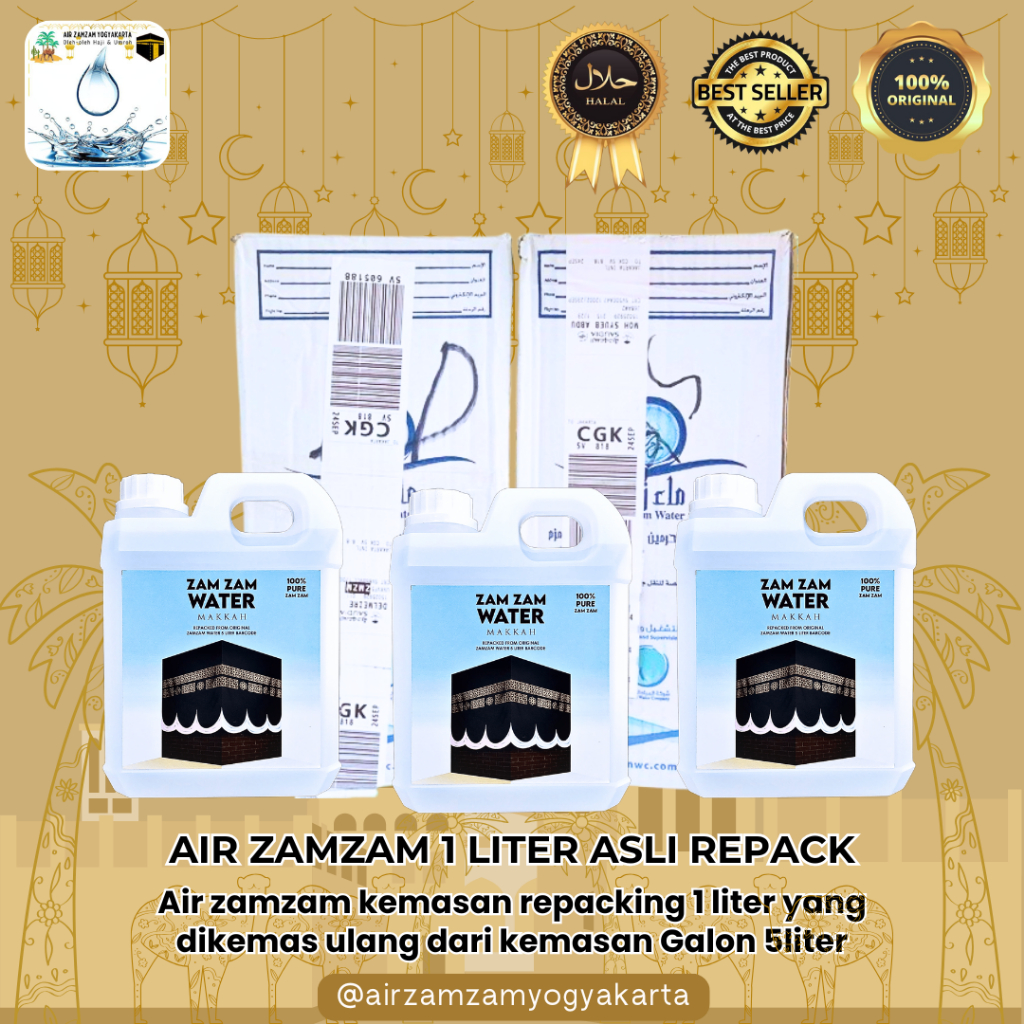 

AIR ZAMZAM 1LITER ASLI ORIGINAL 100% REPACK DARI KEMASAN GALON 5LITER