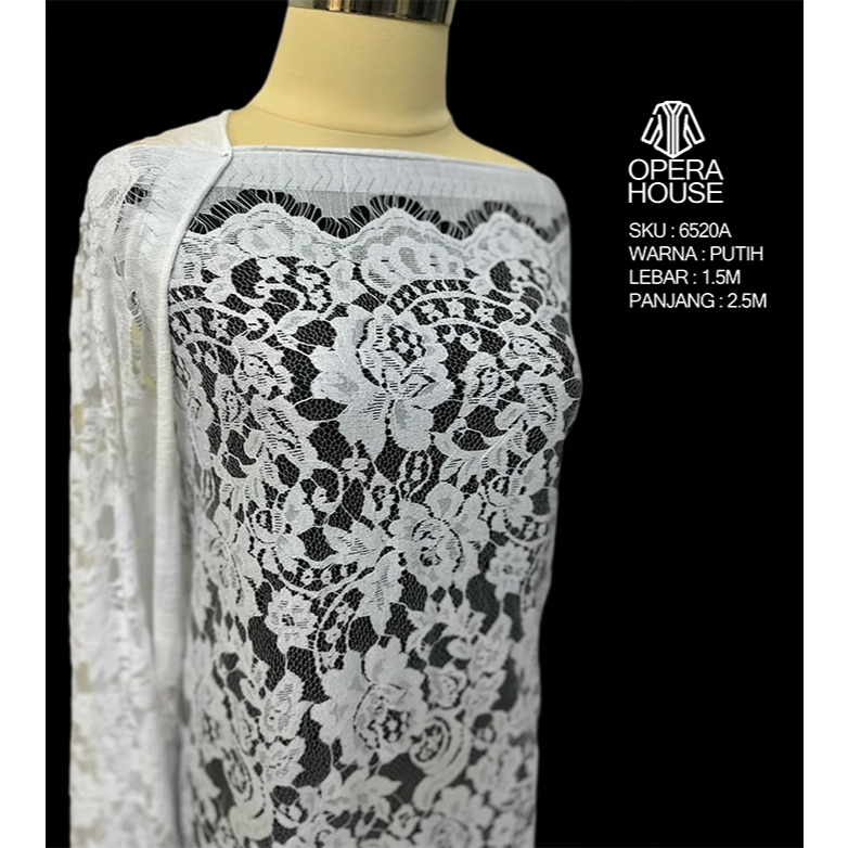 brokat putih bersih white kain bahan semi perancis prancis wedding bridal brukat pengajian nikah