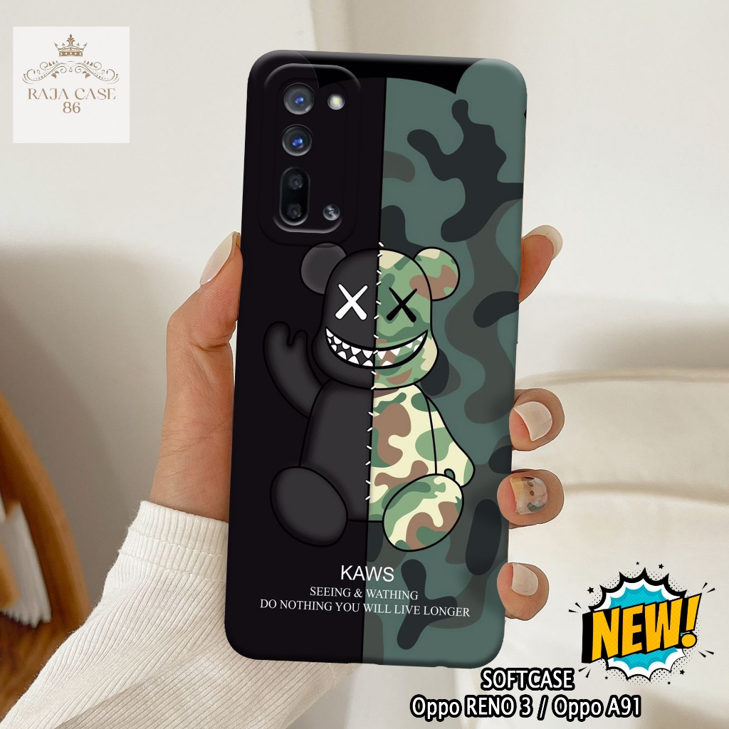 Case Oppo Reno 3 / Oppo A91 - Rajacase - casing Oppo Reno 3 - Motif case Branded - Pelindung handpho
