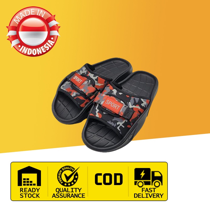 YUTU Sandal Slop Pria Strap Sandal Pria Sendal Selop Jelly Karet Eva Casual Pria Anti Slip