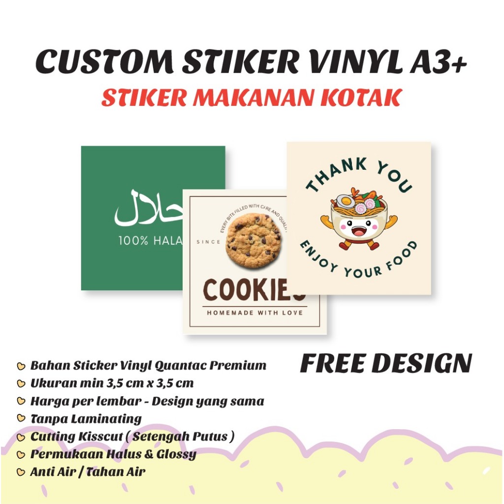 

Cetak Stiker Vinyl Kotak Logo Label Ulang Tahun Happy Birthday Custom Vinyl A3+ Print Sticker