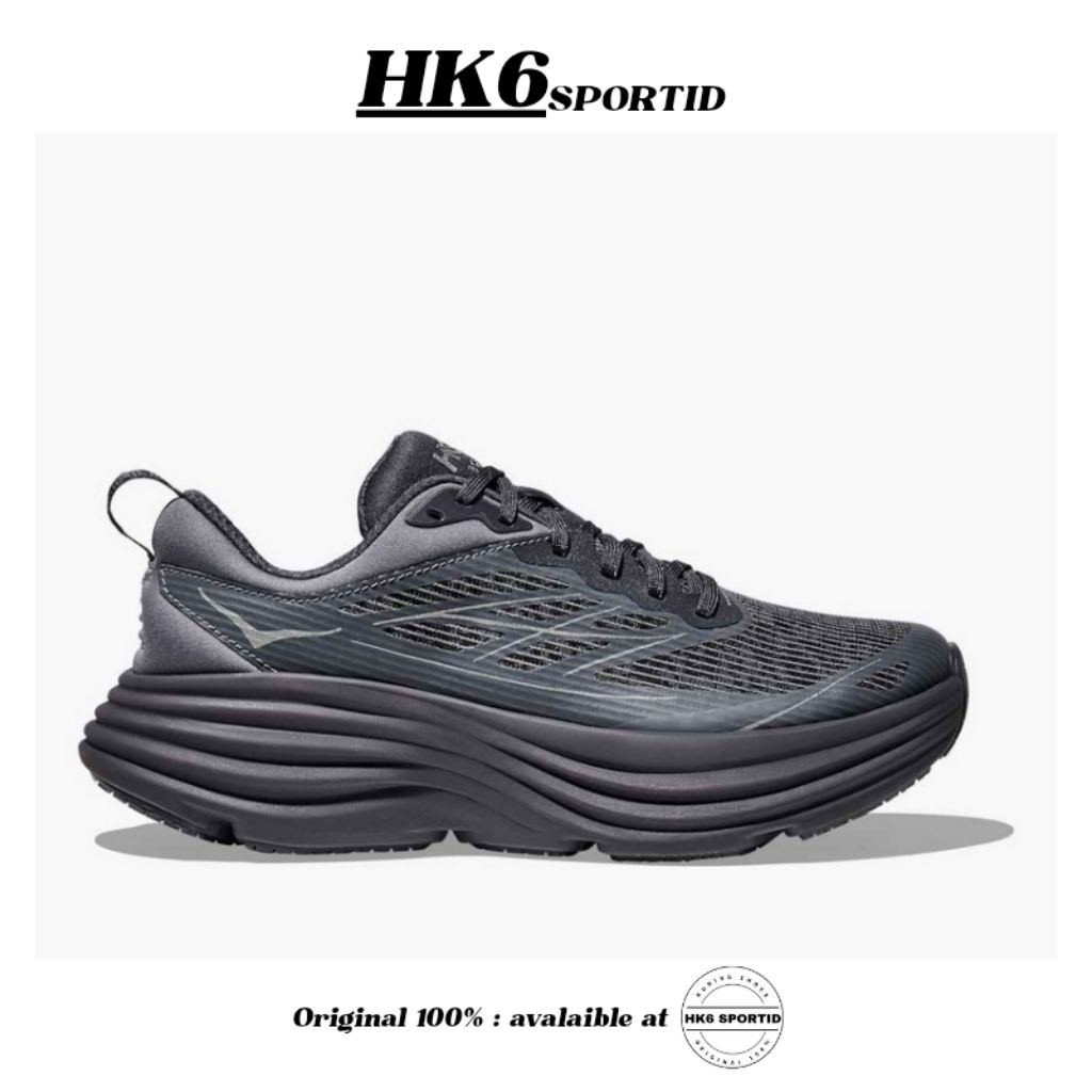 Hoka Bondi 8 TS Caged Unisex Running Shoes - Charcoal Grey / Grey Skies