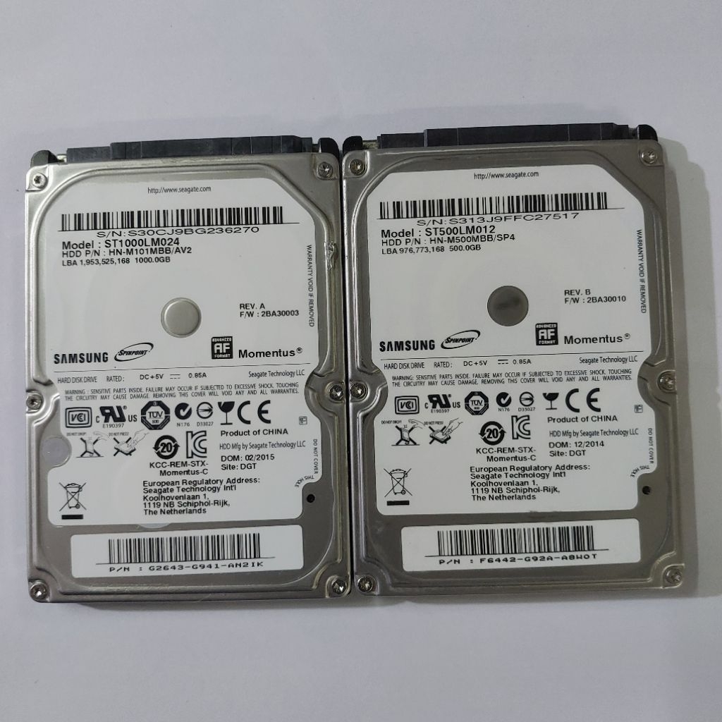 Samsung 2TB 1TB 500GB Hard Disk HD HDD Hardisk Harddisk  Laptop 2.5inch Sata Internal Secondhand Ori