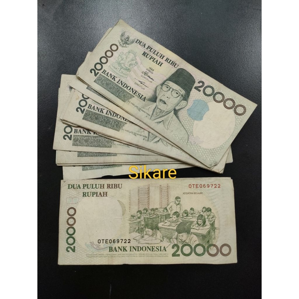 20000 Rupiah Ki Hadjar Dewantara 1998 VF Bekas kertas koleksi