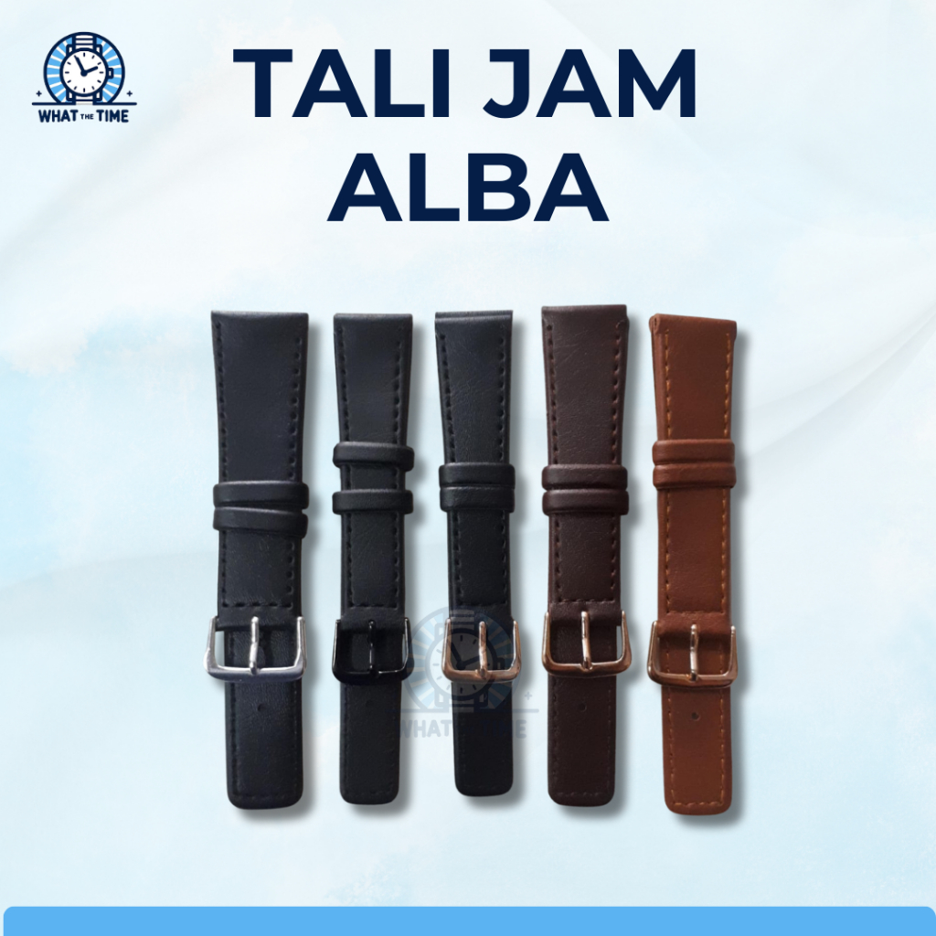 WTT Tali Jam Tangan Kulit Alba Strap Leather Japan Universal Model Alba Seiko Polos Wanita Pria
