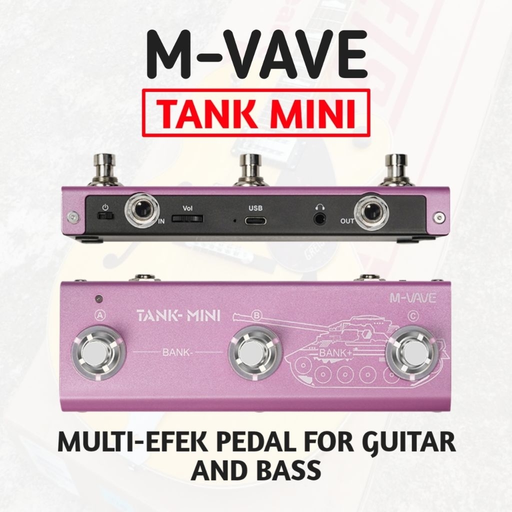EFEK GITAR MVAVE TANK MINI EFEK GITAR ELEKTRIK M-VAVE TANK MINI