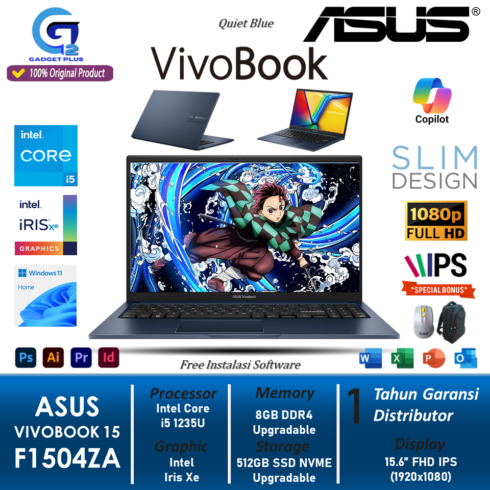 Laptop Asus Vivobook 15 F1504ZA intel Core i5 1235U 40GB 1TB SSD FHD IPS Windows 11 Original