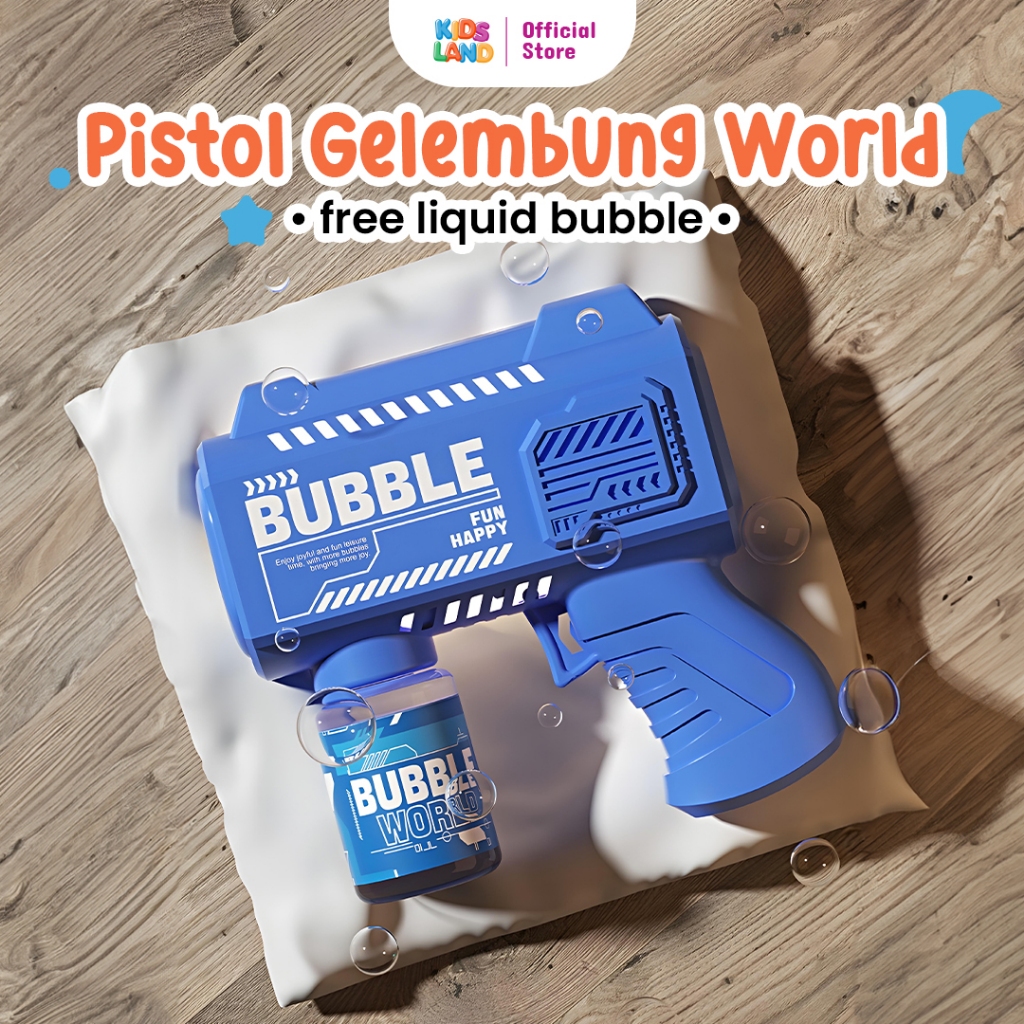 KIDSLAND Mainan Gelembung Pistol Bubble Sabun Otomatis Anak Besar Tembakan Balon