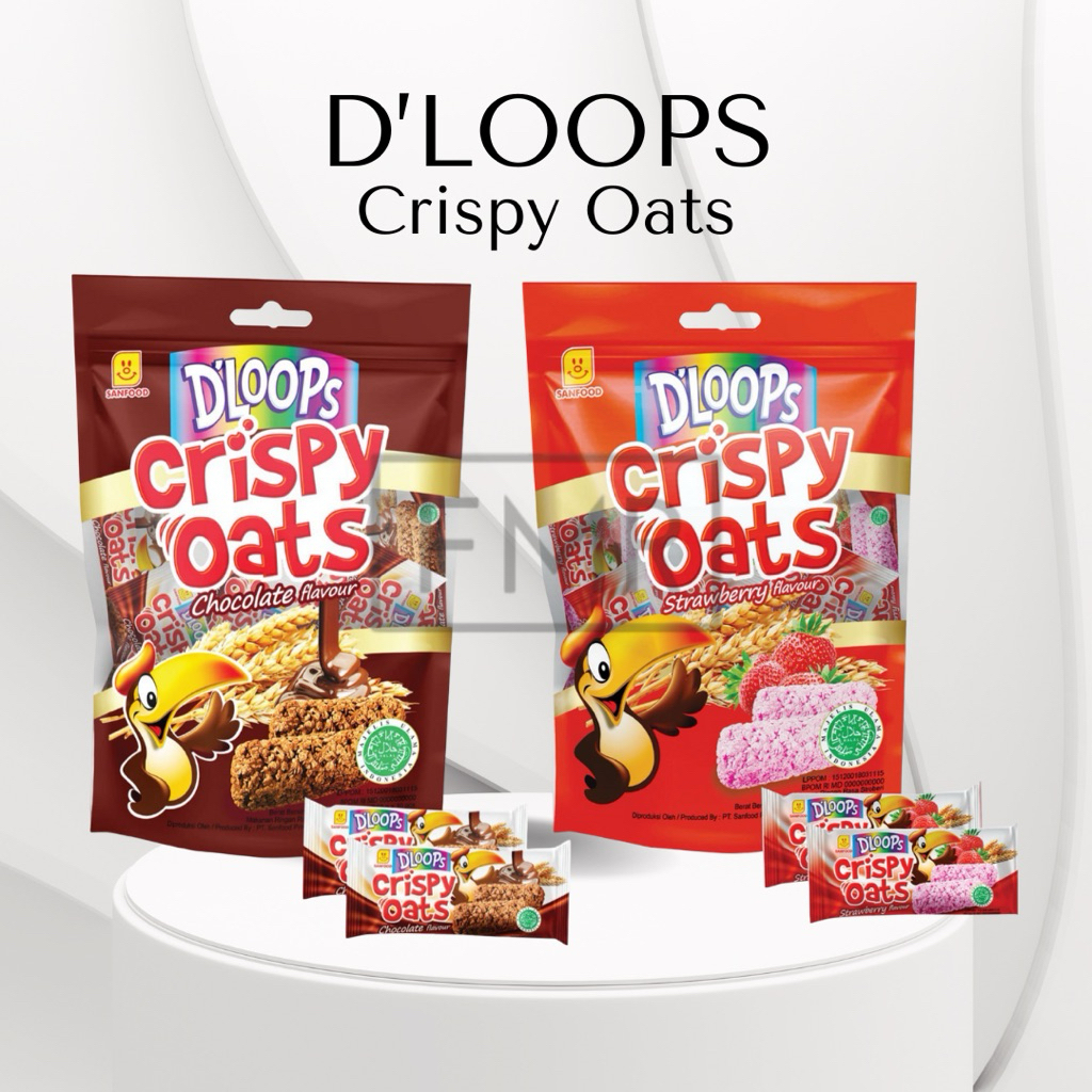 Dloops Crispy Oats / Dloops Bag / Cereal Oat Bar / Biskuit Bar Sereal / Oat Bar / Cereal Bar / Serea