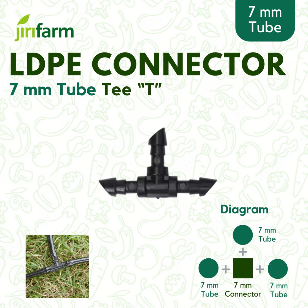 Jirifarm (11532) Konektor Cabang T 1/4" Hidroponik