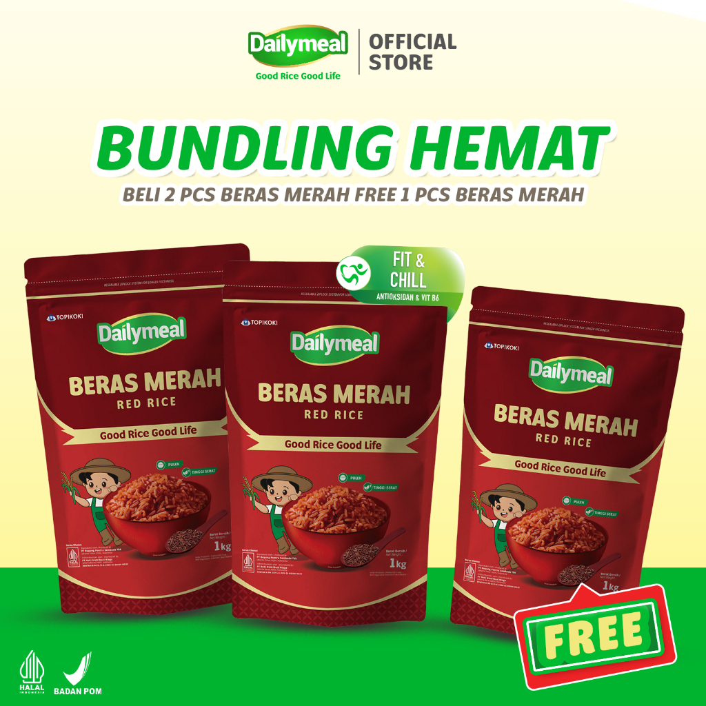 

[Bundling Hemat] Dailymeal - Red Rice (Beras Merah) 1 kg (2pcs) - Superfood Premium untuk Nutrisi