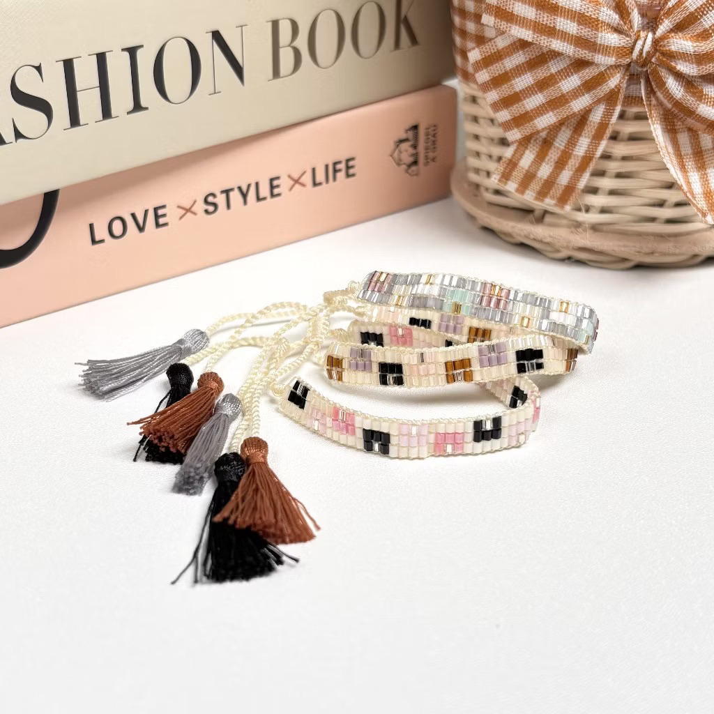 Gelang Handmade 3ROW LOLO Bracelet Gelang Persahabatan Bestie Gelang Manik