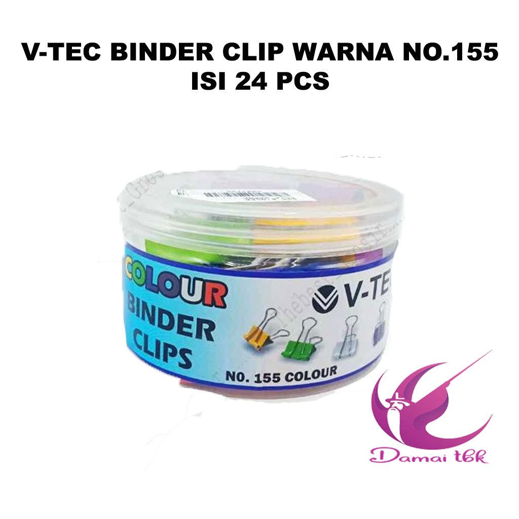 

V-Tec Binder Clip Warna No. 155 [24 Pcs/Tabung]