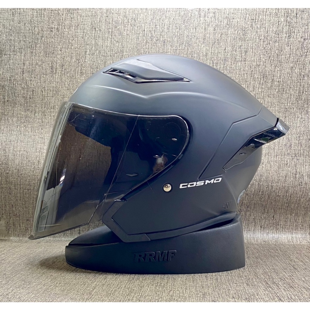 HKM COSMO SOLID BLACK DOFF MODEL V2 TERBARU ULTRON - HELM HALF FACE DEWASA PRIA DAN WANITA TERMURAH