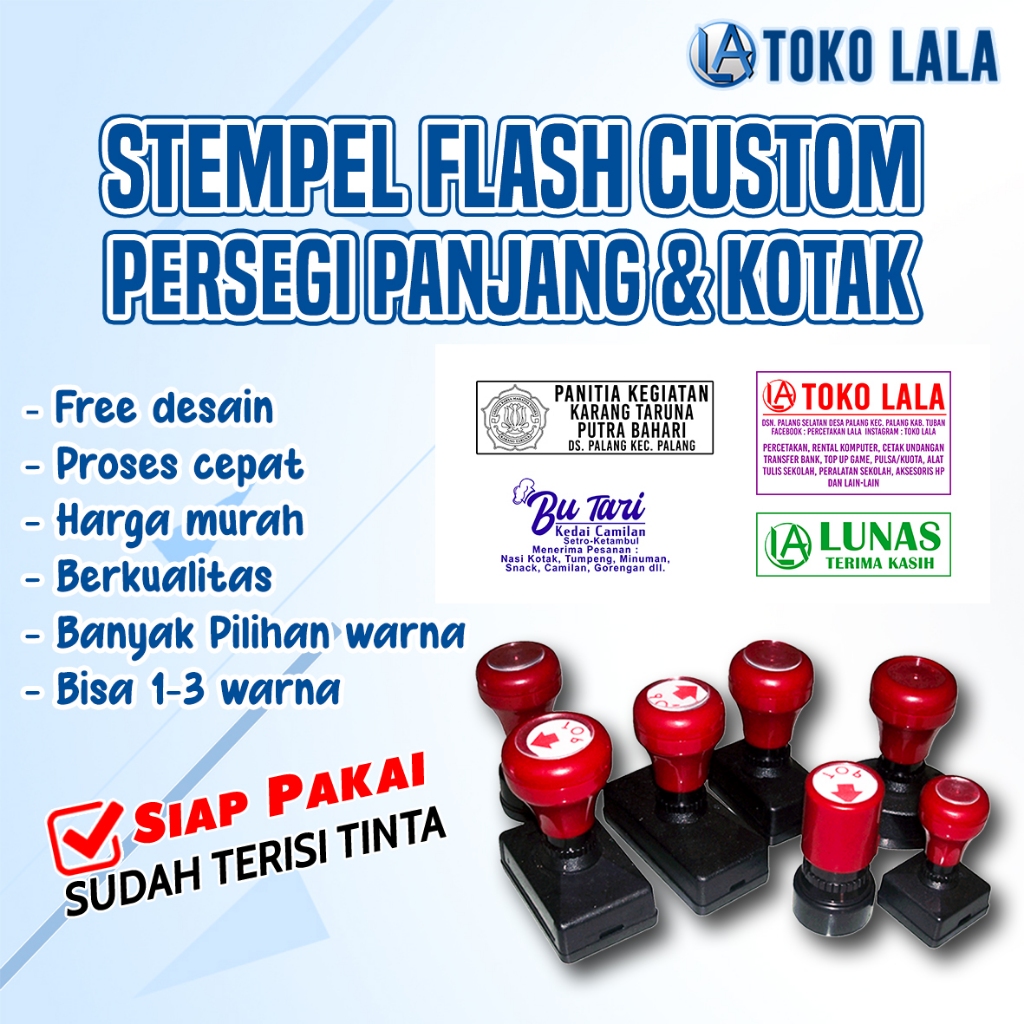 

STEMPEL FLASH CUSTOM PERSEGI PANJANG & KOTAK