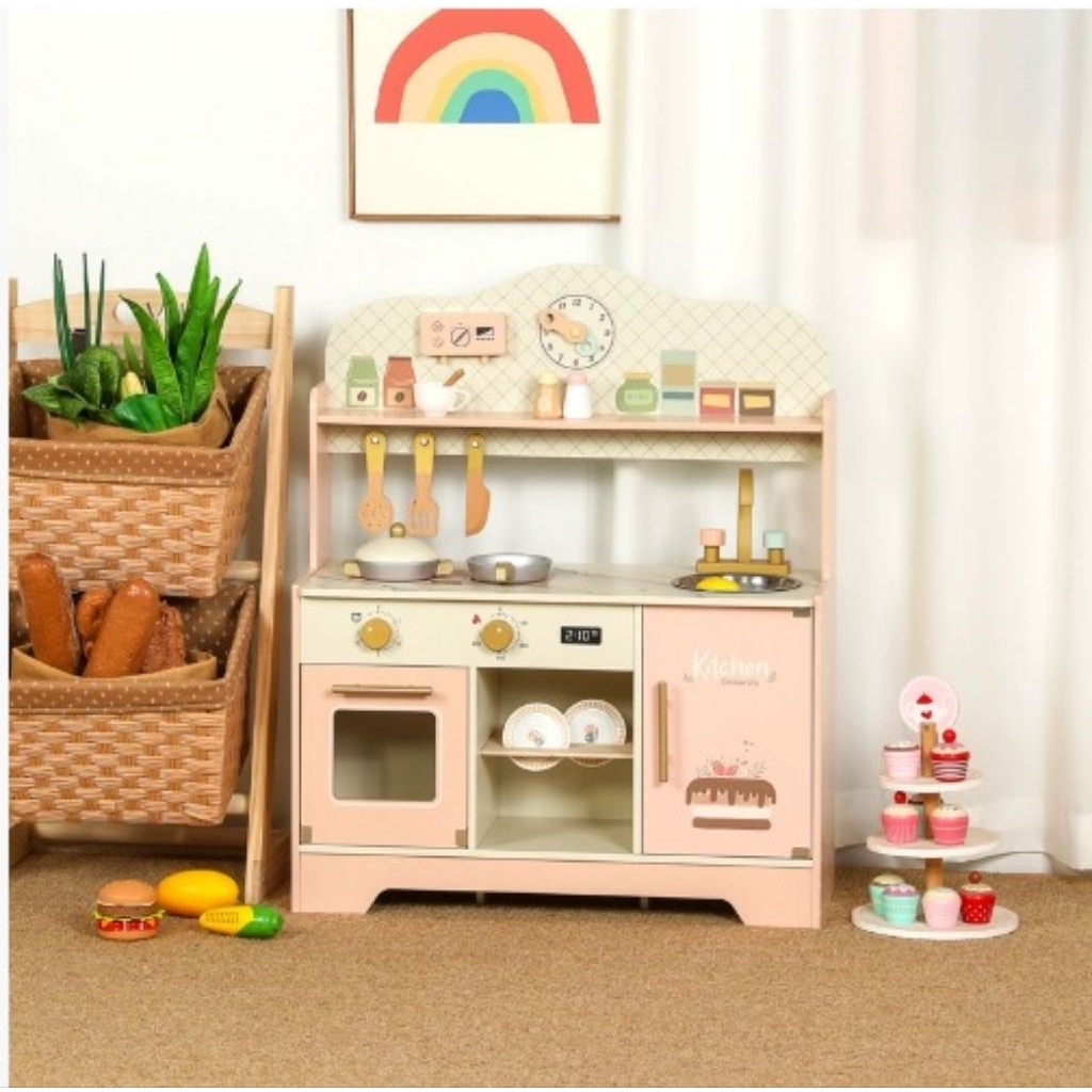 Wooden Kitchen Hana- mainan kayu kitchen set dapur dapuran pretend play mainan edukasi