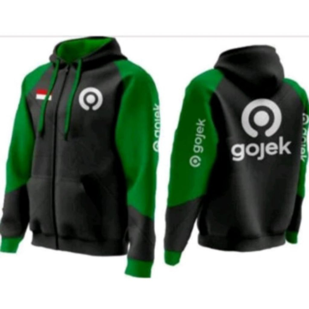 JAKET GOJEK / ONLINE GOJEK / HOODIE GOJEK LOGO TERBARU S M L XL XXL 3XL Fleece lembut Distro Pria wa