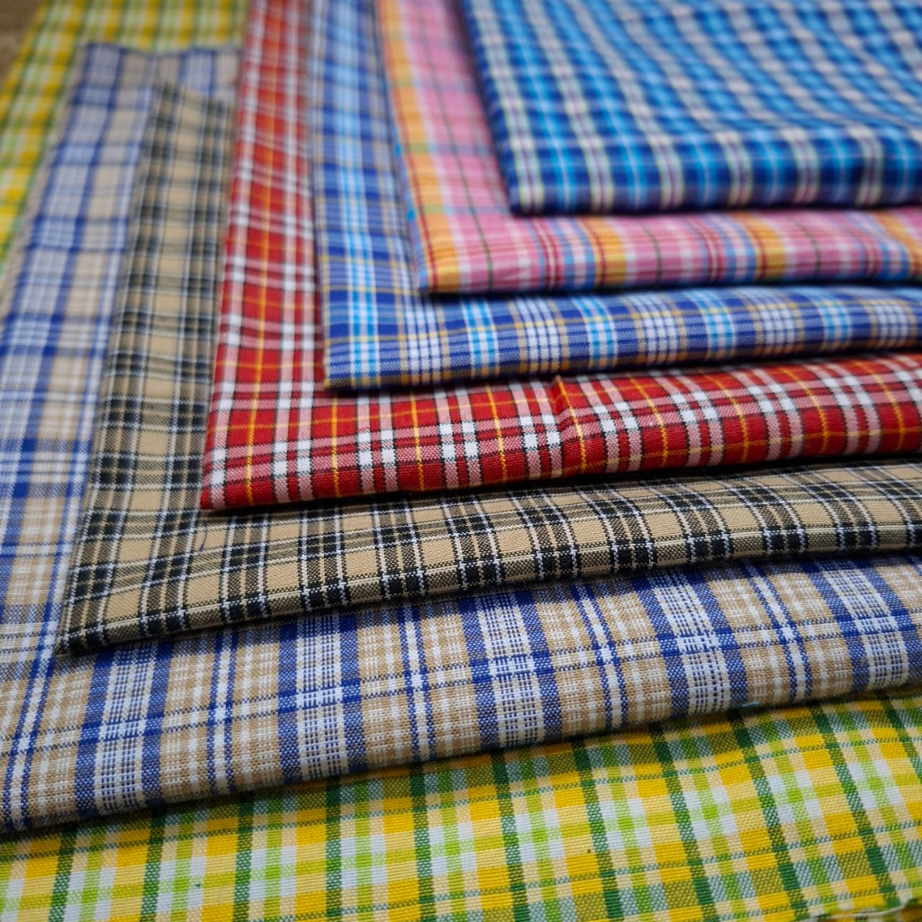 Kain Kotak Kotak Meteran Yardyed Katun Bahan Kain Seragam Kotak