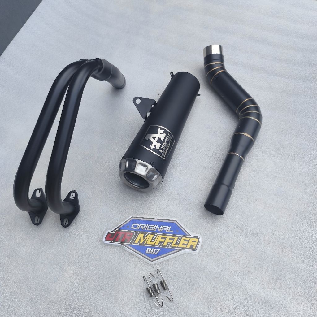 Knalpot Arrow pro race black fullsystem Ninja 250karbu Ninja Fi R25 Mt25 Cbr250rr Cbr 150r