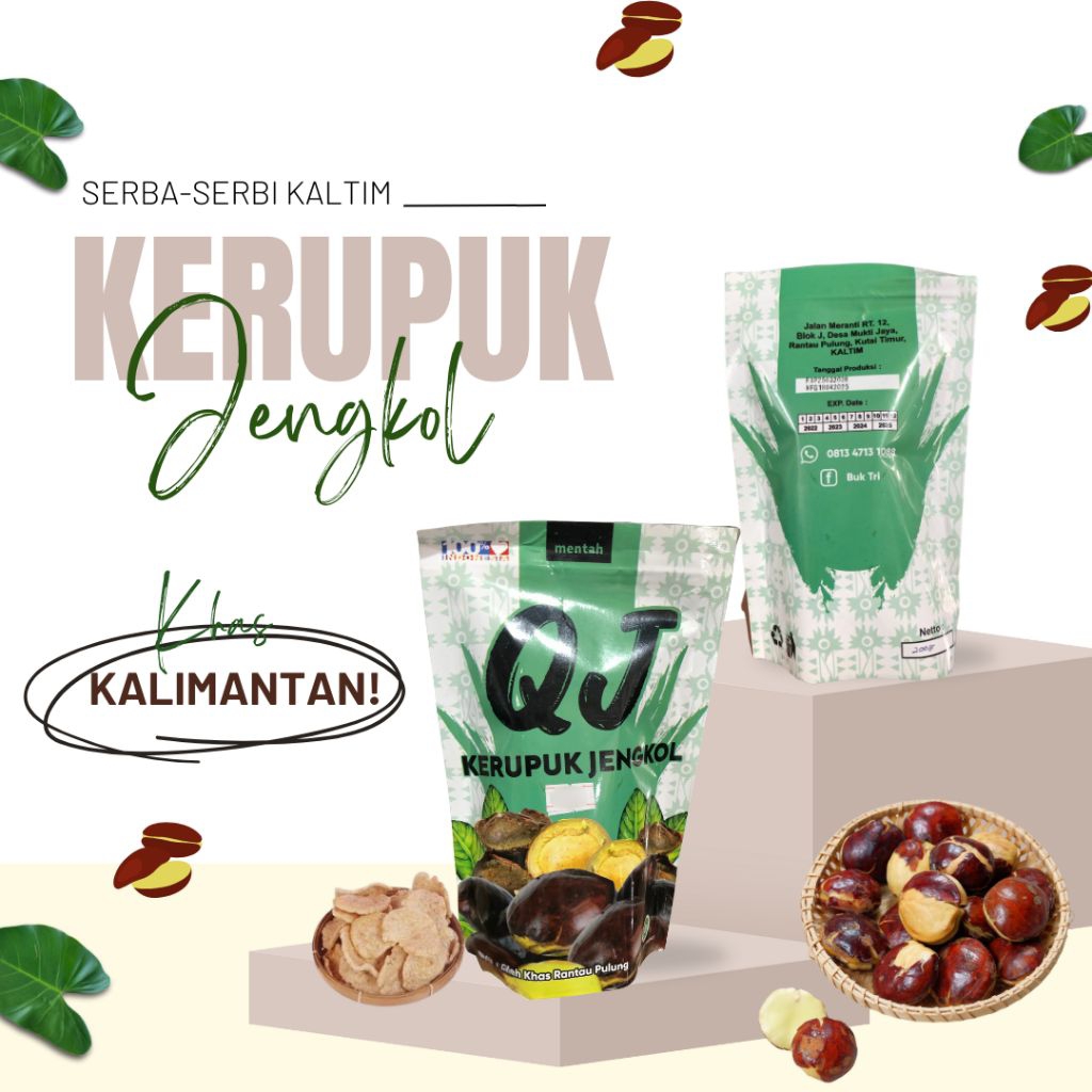 QJ Kerupuk Jengkol! Oleh-Oleh Khas Rantau Pulung Kalimantan Timur 200gr