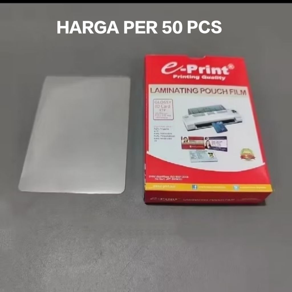 

50 Pcs Plastik Laminating Ktp 100 Micron