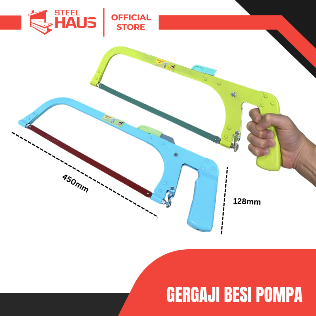 Gergaji Besi + Gagang Stamvick Type Pompa - Gagang Gergaji Besi / Stamvick Hacksaw Frame 12"