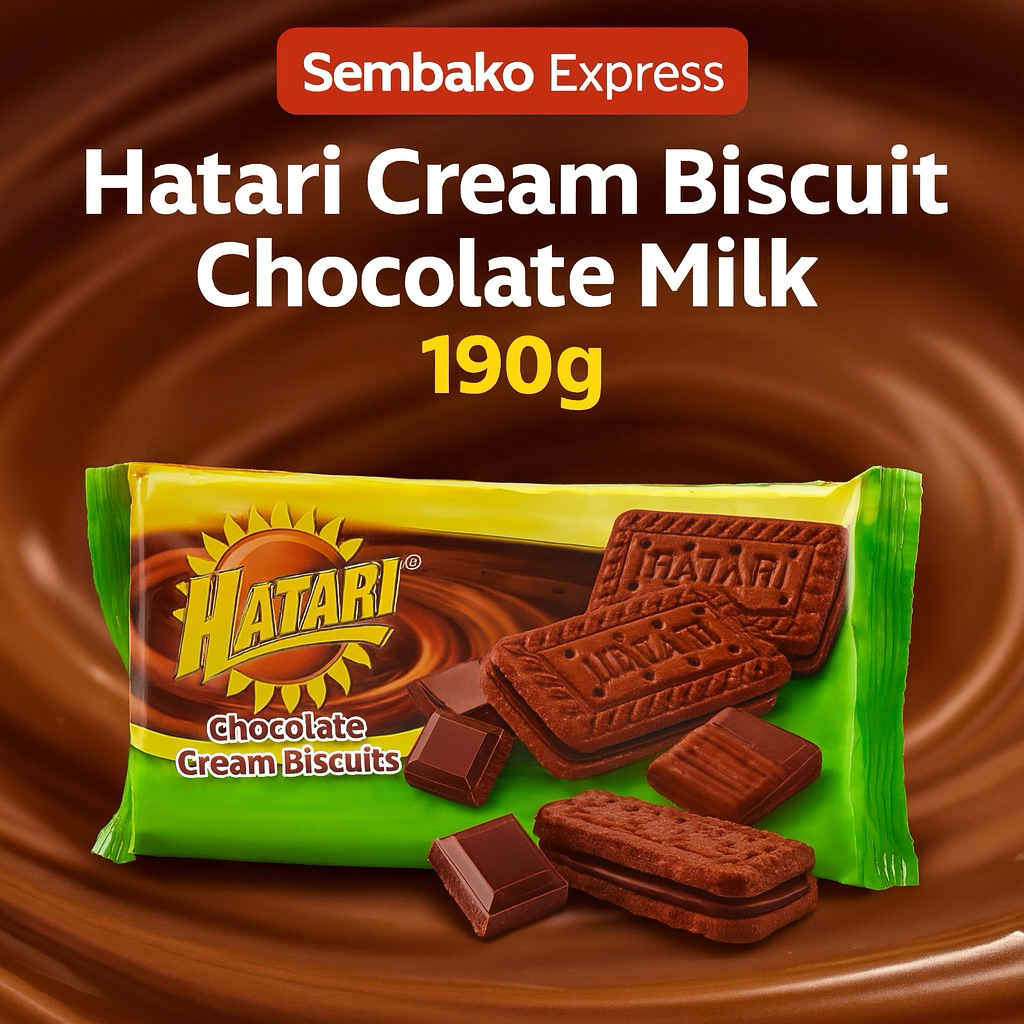 

Hatari Chocolate Cream Biscuit 190g - Biskuit Krim Coklat Lezat