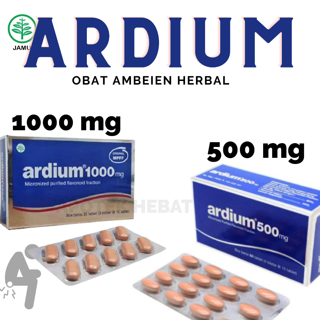 Ardium 500mg Obat Herbal Obat Wasir Mengatasi Pendarahan ECERAN