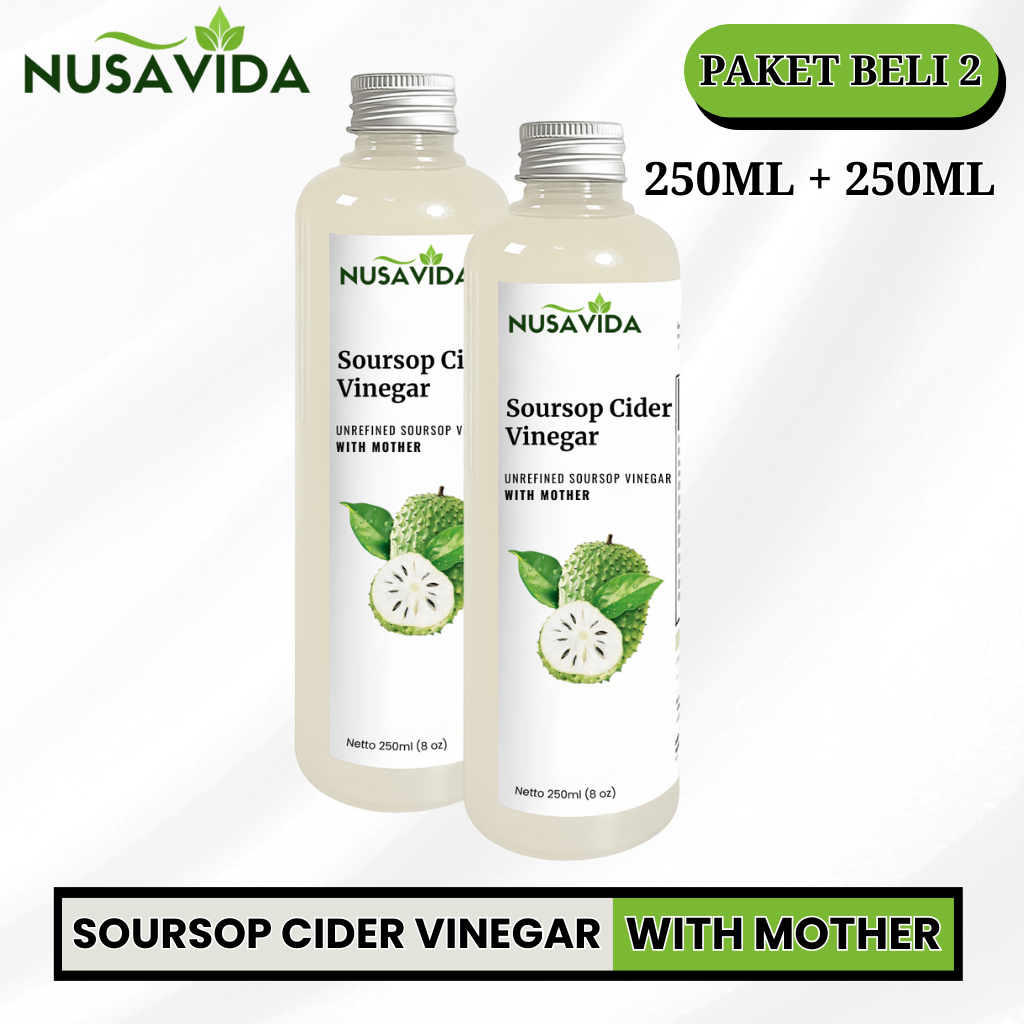 

Nusavida Cuka Sirsak With Mother Original 250+250 ML (Paket 2 Botol)