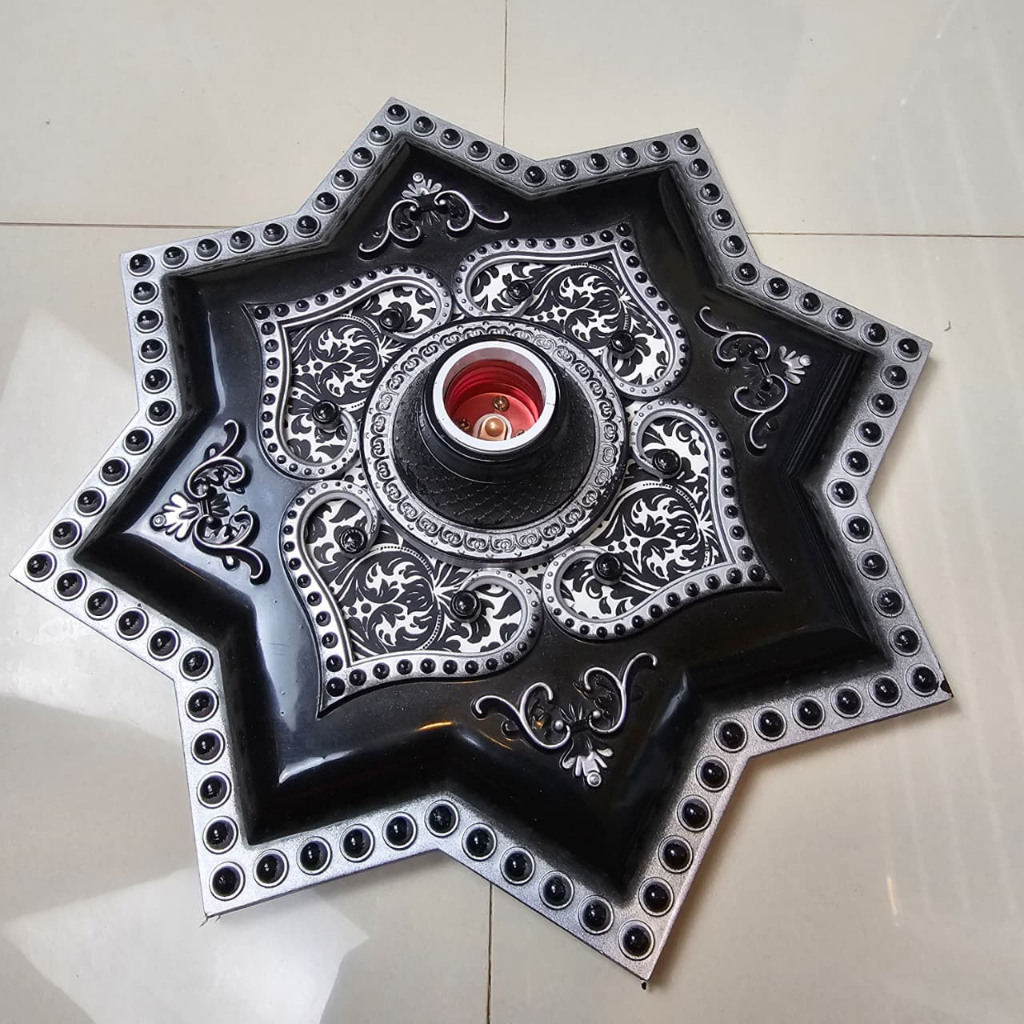 [COD] Fitting Lampu Ornamen Plafon PVC Kotak Fiting Hias Lampu Ornamen 30X30 fitting