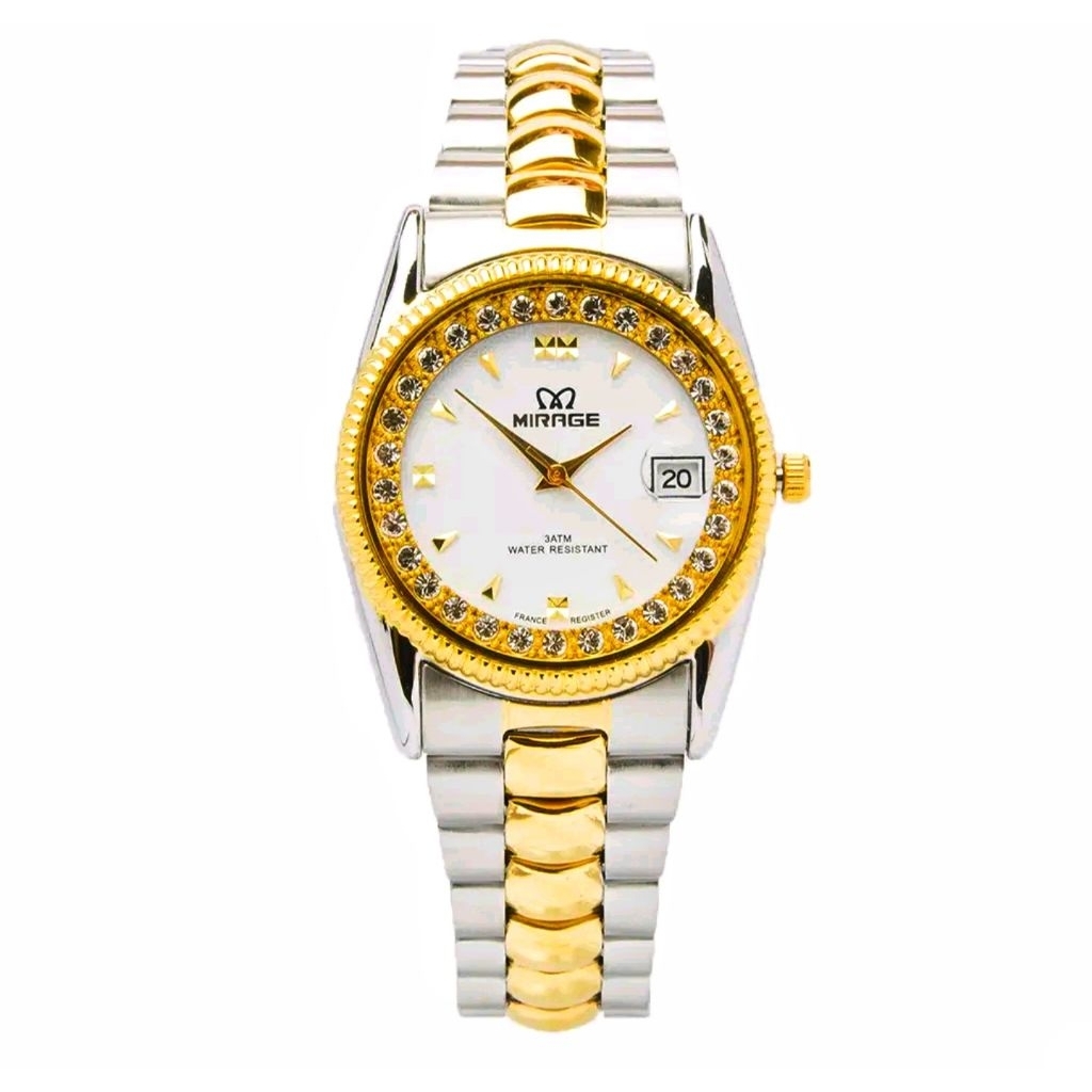 JAM TANGAN MIRAGE KOMBINASI UNTUAK PRIA DAN WANITA DENGAN TAMPILAN YANG SANGAT MEWAH