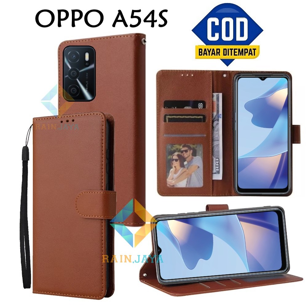 Flip Case Oppo A54S Dompet Wallet Leather Case Premium Casing Hp Oppo A54S