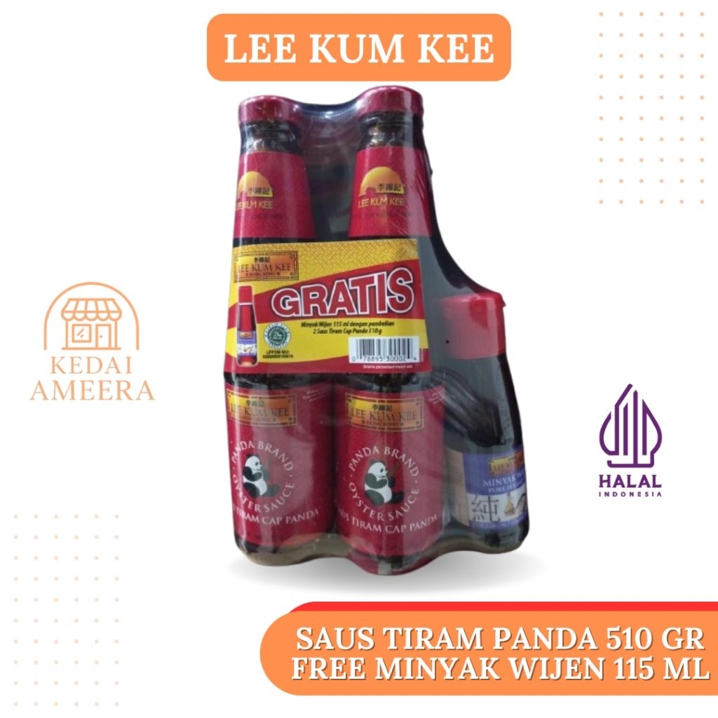 

Lee Kum Kee Saus Tiram Panda 510Gr FREE sesame oil 115ml – Gurih & Lezat