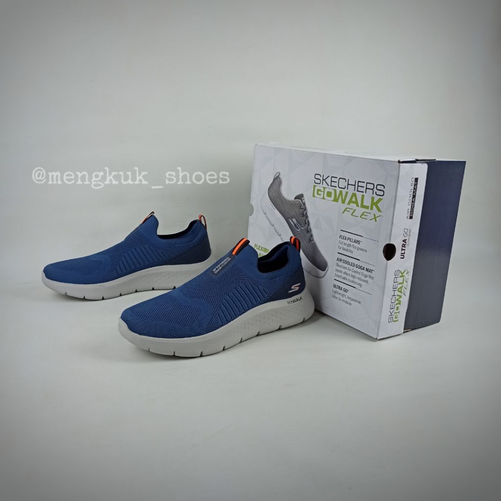 Sneakers Slip Skechers Go Walk Flex PEERLESS NAVY size 45 BNIB Original - SEPATU SLIP ON FLIP TANPA 
