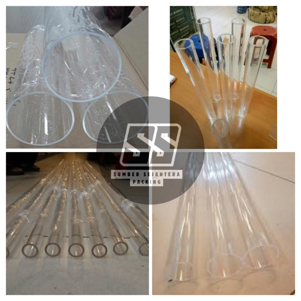 Pipa akrilick tabung akrilic transparan bening od.35mm sampai od.50mm