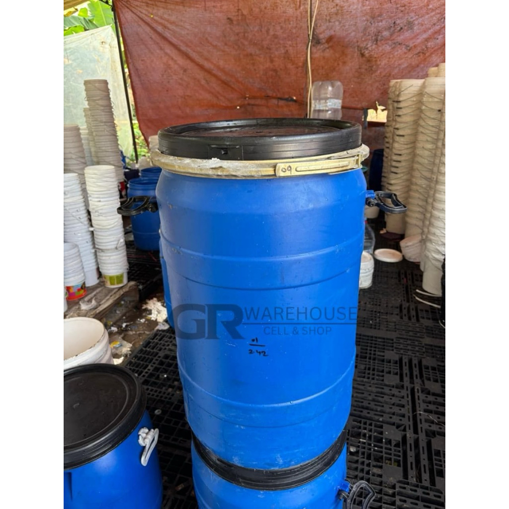 Tong Drum Plastik 100 Liter HDPE Multifungsi Tempat Sampah Tandon Air Tong Bekas